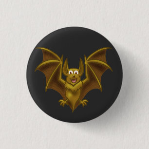 Badge Rond 2,50 Cm Chauve-souris Brown de dessin