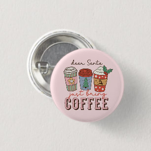 Badge Rond 2,50 Cm Cher Père Noël Latte de café de Noël