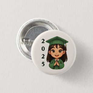 Badge Rond 2,50 Cm Cherrful 2025 Diplômé