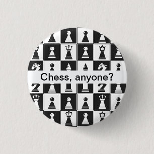Badge Rond 2,50 Cm Chess Pieces Design Button