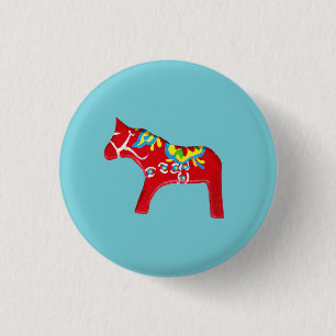 Badge Rond 2,50 Cm Cheval de Dala