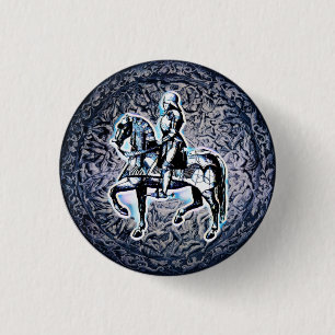Badge Rond 2,50 Cm Chevalier du Bouclier Médiéval