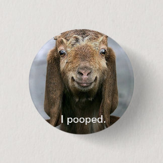 Badge Rond 2,50 Cm Chèvre pooping.