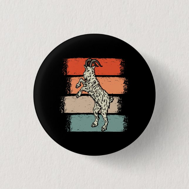 Badge Rond 2,50 Cm Chèvre Retro Vintage (Devant)
