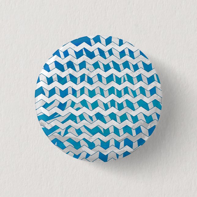 Badge Rond 2,50 Cm Chevron bleu et blanc Zebra (Devant)