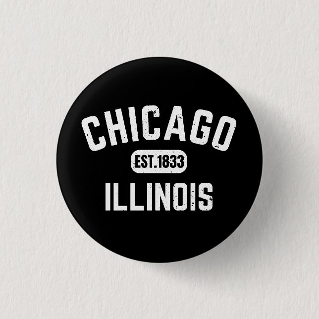 Badge Rond 2,50 Cm Chicago Illinois (Devant)