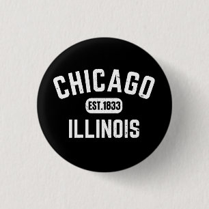 Badge Rond 2,50 Cm Chicago Illinois