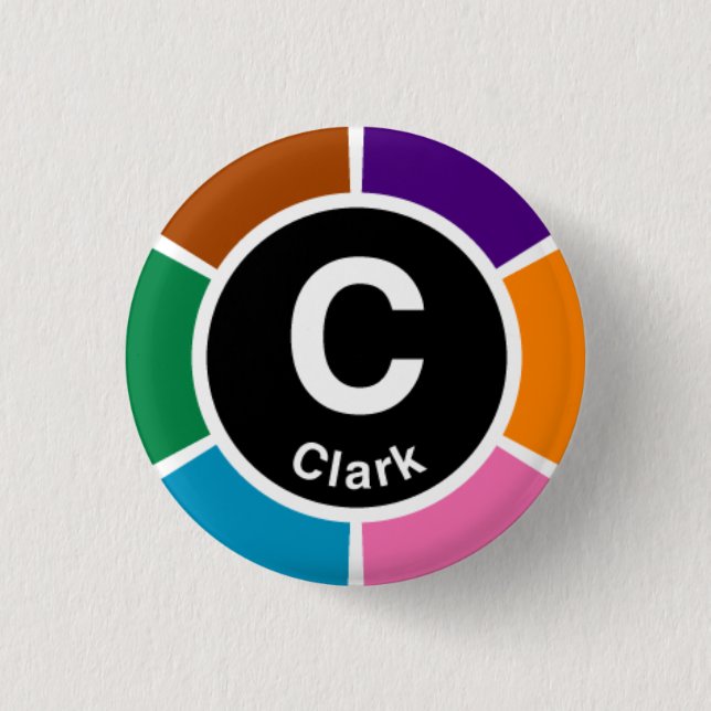 Badge Rond 2,50 Cm Chicago L boucle de Clark (Devant)