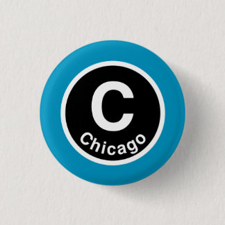Badge Rond 2,50 Cm Chicago L Chicago Blue Line