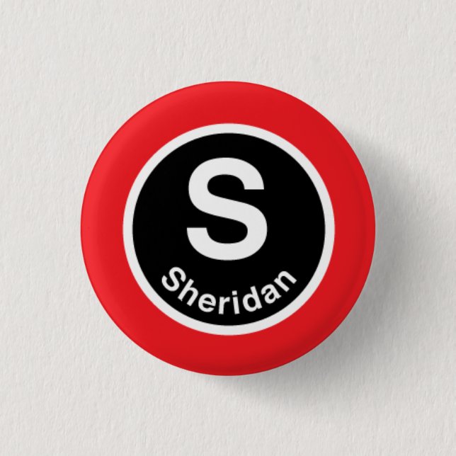 Badge Rond 2,50 Cm Chicago L ligne rouge de Sheridan (Devant)
