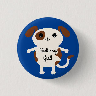 Badge Rond 2,50 Cm Chien Anniversaire Fête Enfants