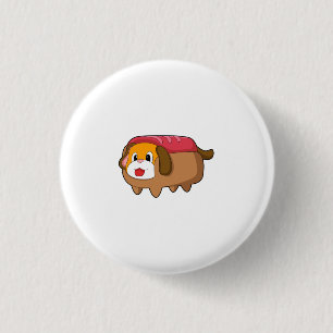 Badge Rond 2,50 Cm Chien dans Hotdog