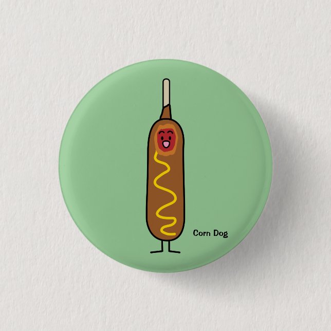 Badge Rond 2,50 Cm Chien de maïs heureux (Devant)