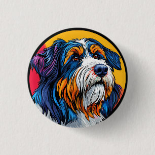 Badge Rond 2,50 Cm Chien Illustrant une Créativité Vibrante