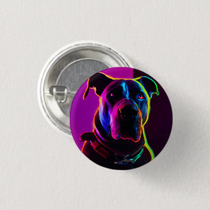 Badge Rond 2,50 Cm chien néon