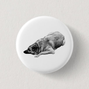 Badge Rond 2,50 Cm Chien ombré tranquille illumine les vêtements de f
