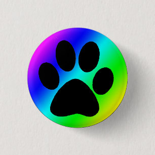 Badge Rond 2,50 Cm Chien rond Paw.png d'arc-en-ciel