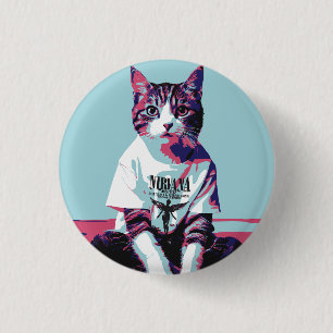 Badge Rond 2,50 Cm Chillin de chat mignon'