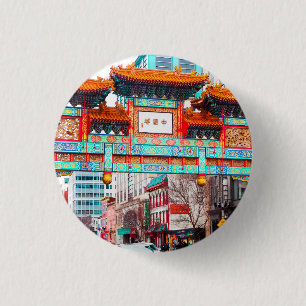 Badge Rond 2,50 Cm Chinatown à Washington DC. USA