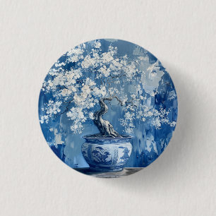Badge Rond 2,50 Cm Chine Chinoiserie Cerise