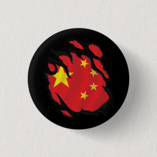 Badge Rond 2,50 Cm Chine déchiré le drapeau
