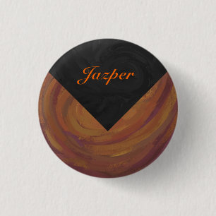 Badge Rond 2,50 Cm Chocolat Carmel Swirl