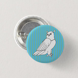 Badge Rond 2,50 Cm Chouette d'aigle bleu
