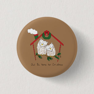 Badge Rond 2,50 Cm Chouette de Noël Be Accueil mignonne