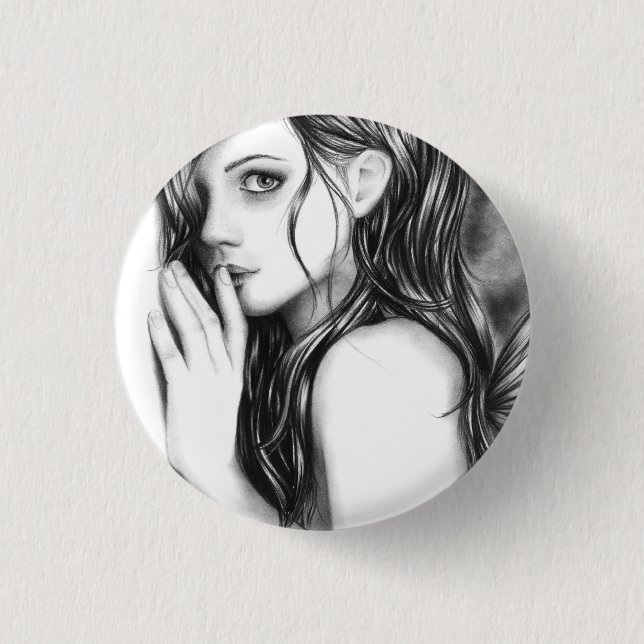 Badge Rond 2,50 Cm Chut maintenant bouton féerique (Devant)