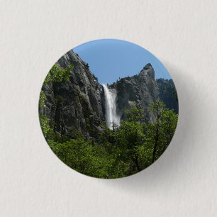 Badge Rond 2,50 Cm Chute de Bridalveil dans le Parc national de Yosem