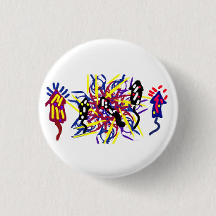 Badge Rond 2,50 Cm Cinq feux d'artifice amusants