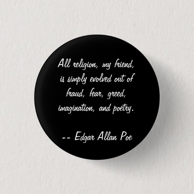 Badge Rond 2,50 Cm Citation d'Edgar Allan Poe (Devant)