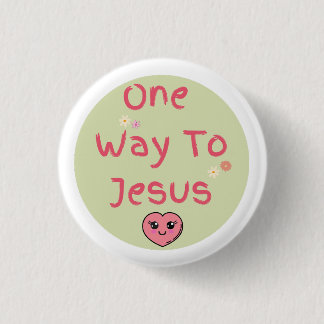Badge Rond 2,50 Cm Citation Verte, Rose, Blanche Une Voie Pour Jésus