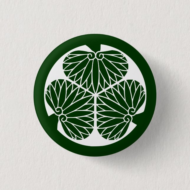 Badge Rond 2,50 Cm Clan lundi (crête) de Tokugawa (Devant)