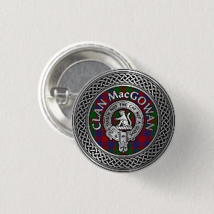 Badge Rond 2,50 Cm Clan MacGowan Crest & Tartan Knot