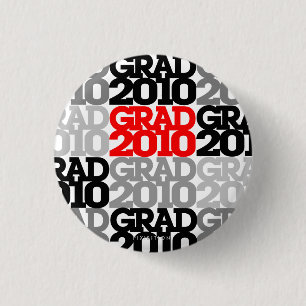 Badge Rond 2,50 Cm Classe d'obtentions du diplôme du bouton 2010 noir