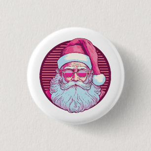 Badge Rond 2,50 Cm Claus de santa rose vintage rétro