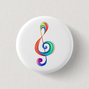 Badge Rond 2,50 Cm Clé arc-en-ciel