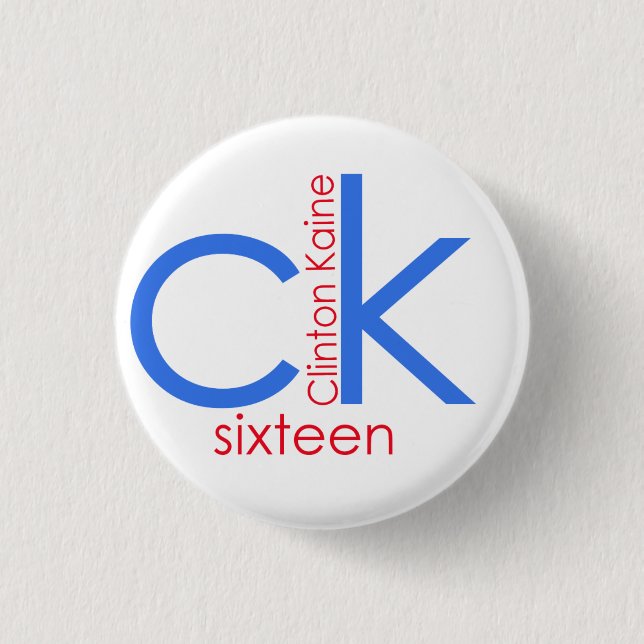 Badge Rond 2,50 Cm Clinton Kaine 2016 (Devant)