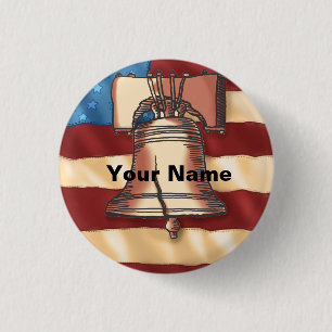 Badge Rond 2,50 Cm Cloche de la Liberté épingle