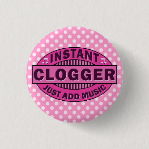 Badge Rond 2,50 Cm Clogger instantané ajoutent juste le rose de