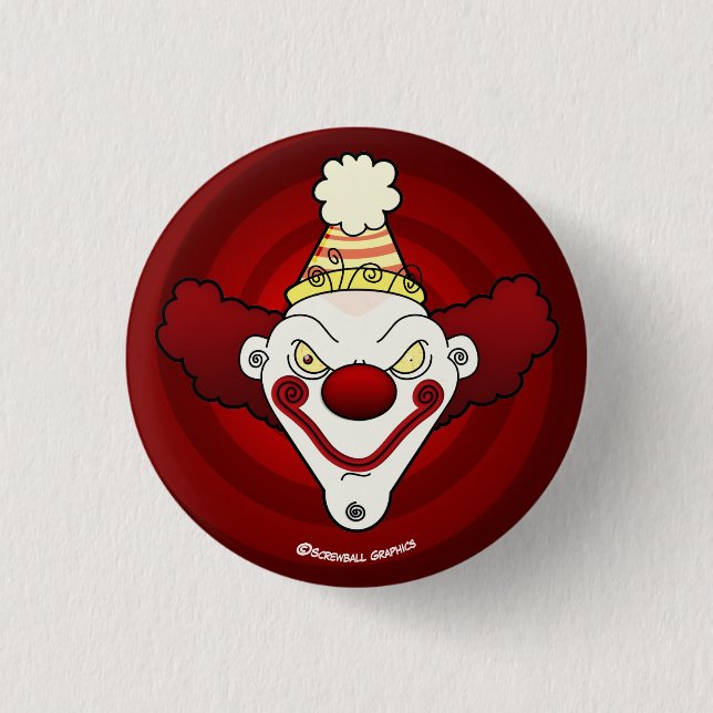 Badge Rond 2,50 Cm Clown ! Bouton (petit) (Devant)