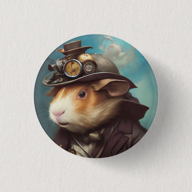 Badge Rond 2,50 Cm Cochon de Guinée à vapeur (Devant)