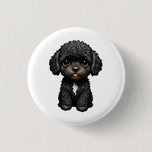 Badge Rond 2,50 Cm Cockapoo noir