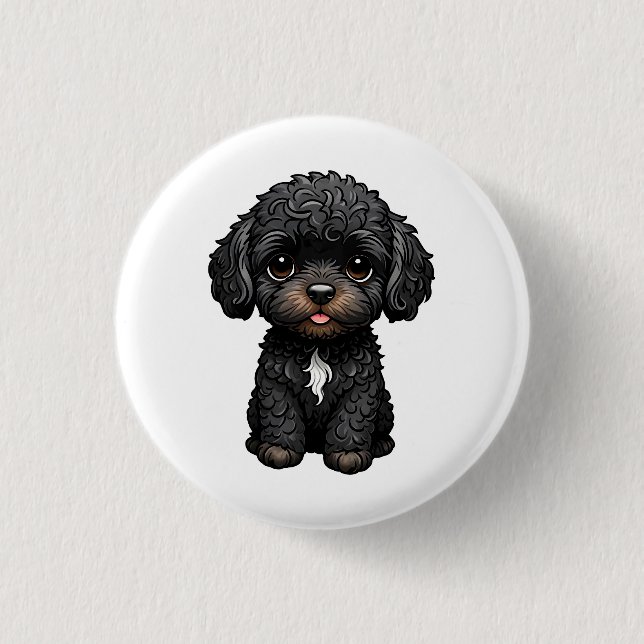 Badge Rond 2,50 Cm Cockapoo noir (Devant)