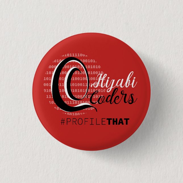Badge Rond 2,50 Cm Codeurs de Hijabi - rouge (Devant)