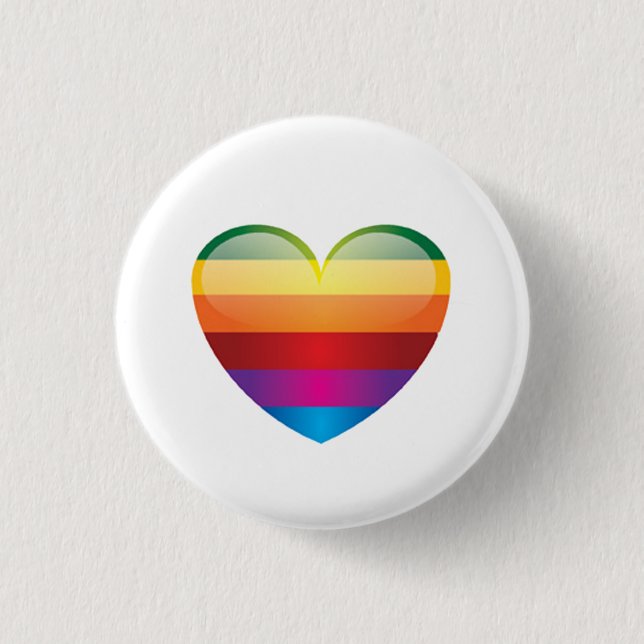 Badge Rond 2,50 Cm Coeur arc-en-ciel (Devant)