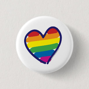 Badge Rond 2,50 Cm Coeur d'amour de gay pride