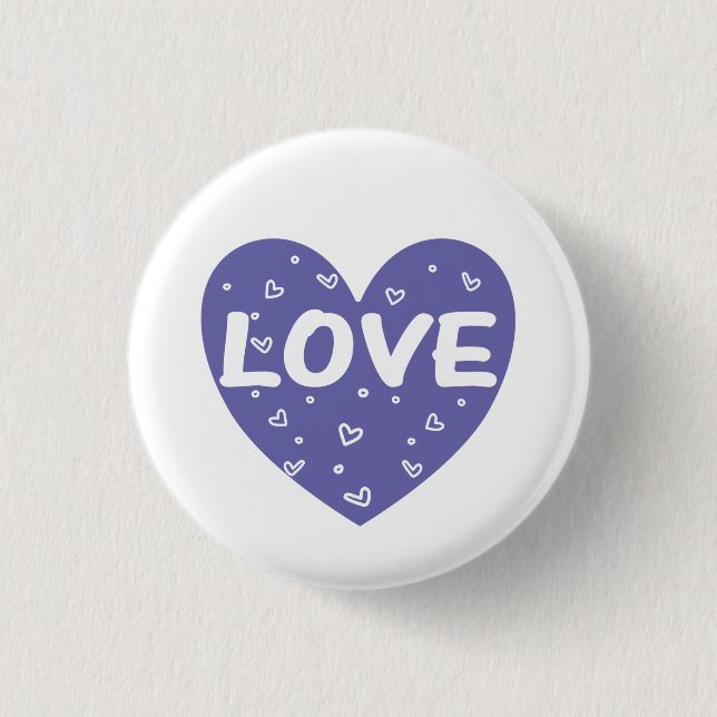 Badge Rond 2,50 Cm Coeur d'amour pourpre (Devant)