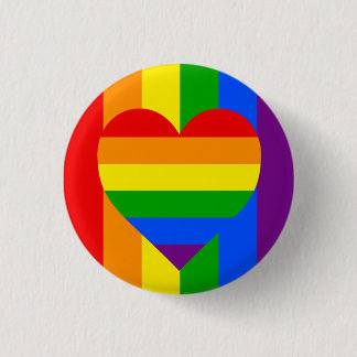BADGE ROND 2,50 CM "COEUR D'ARC-EN-CIEL "